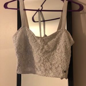 White Lace Cropped tank